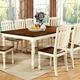 Furniture of America® Harrisburg I Vintage White Dining Table with Dark Oak Top -1
