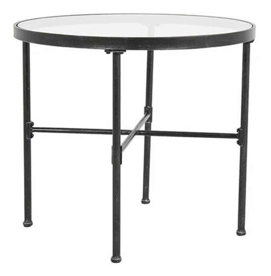 Sunset West Provence Glass Top/Metal Outdoor Bistro Table with Century Pewter Frame-0