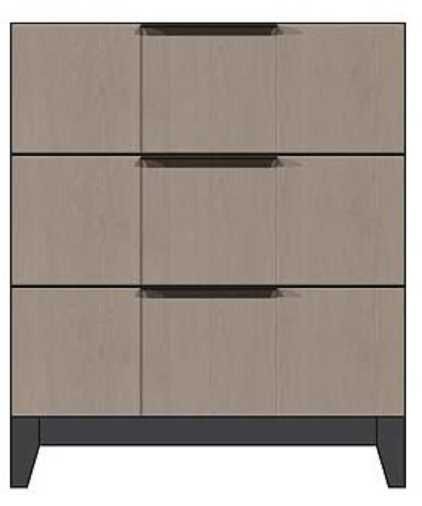 Country View Woodworking Customizable American Modern 28" 3-Drawer Black Bar Wood Legs Bedside Chest-0