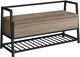 Monarch Specialties Inc. Dark Taupe 42" Black Metal Storage Bench-0