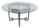 A & B Home Glass Top Round Dining Table with Black Cross Metal Legs-0