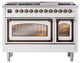 Ilve® Nostalgie II Noblesse 48'' Custom RAL Color Pro Style Dual Fuel Range with Burnished Trim-1