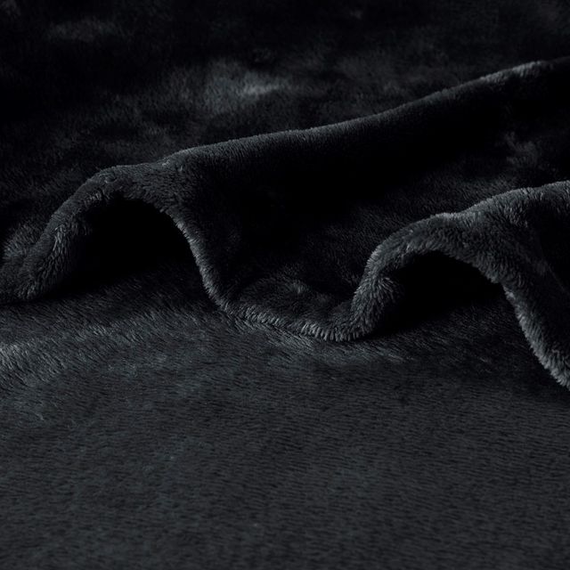 Olliix by Intelligent Design Microlight Plush Black Throw-1