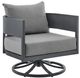 Armen Living Menorca 3-Piece Gray/Dark Gray Aluminum/Fabric Outdoor Conversation Set-5
