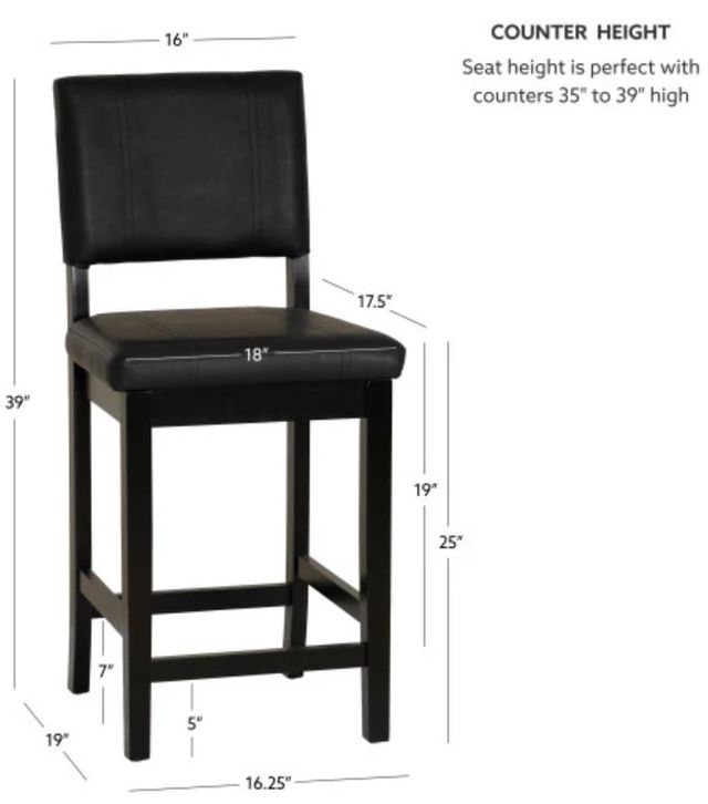 Linon Milano Black Counter Stool-2