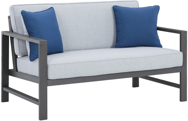 Signature Design by Ashley® Fynnegan 4-Piece Gray Outdoor Seating Set-1