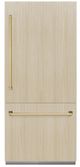 ZLINE Autograph Edition 36 in. 19.8 Cu. Ft. Panel Ready Built In Bottom Freezer Refrigerator with Graphite Gray Interior and Polished Gold Accents-0