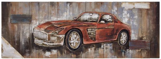 YHD Red Vintage Car II Wall Art-0