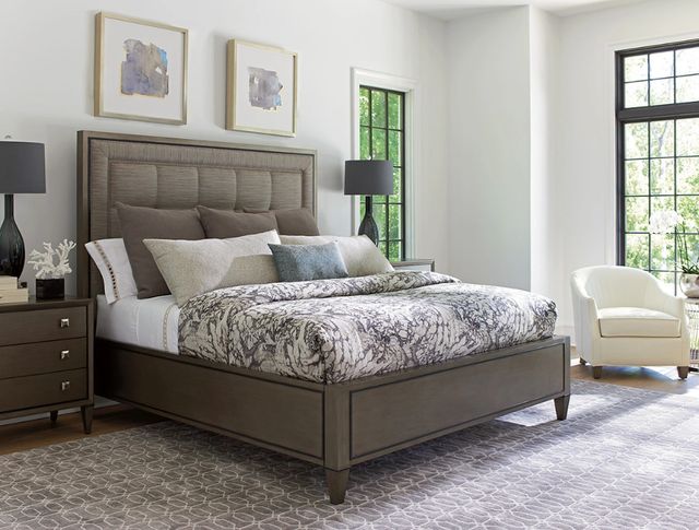 Lexington Home Ariana St. Tropez Gray Platinum King Upholstered Panel Bed-1