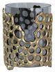 A & B Home Black/Gold Glass Candle Holder with Honeycomb Pattern-0