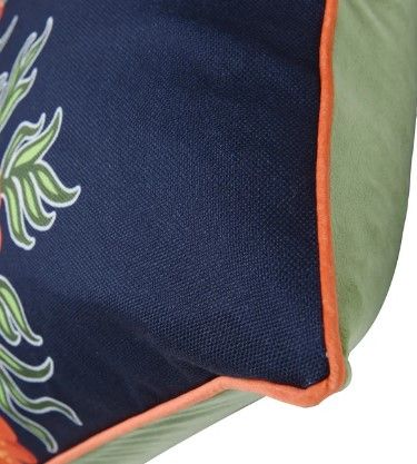 Stylecraft Tinck Dark Blue/Light Green Velvet Throw Pillow-3