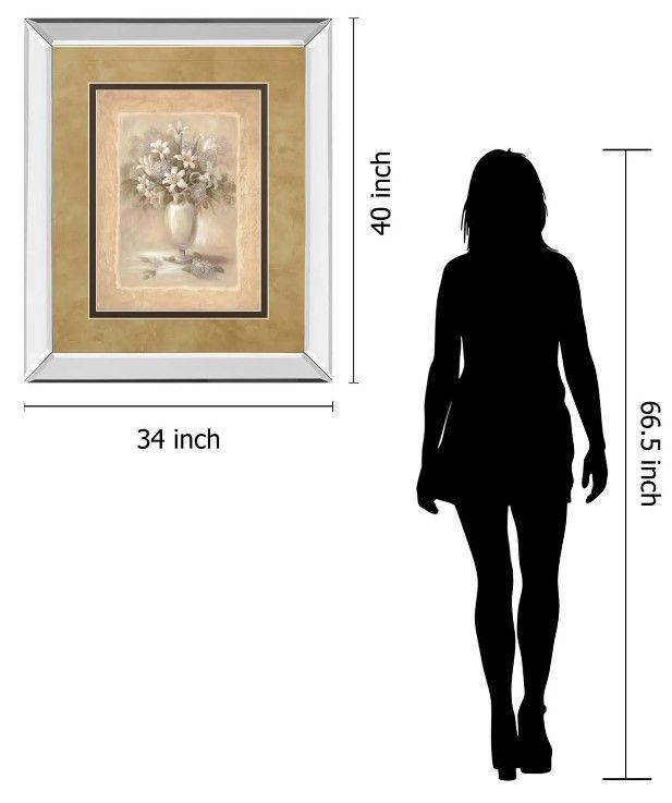 Classy Art White Bounty Il By Vivian Flasch Mirror Framed Wall Art-3