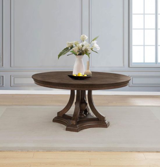 Coaster® Ridgewell Dark Oak Pedestal Dining Table-1