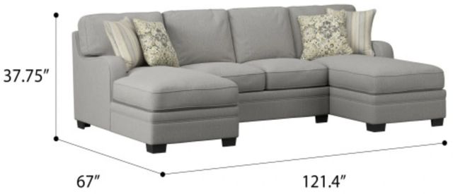 Emerald Home Analiese 3-Piece Light Gray U-Shape Double Chaise Sectional-2
