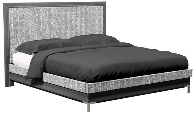 Country View Woodworking American Modern Brown Maple 1-Panel Panel Upholstered Queen Bed-0