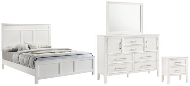 New Classic® Home Furnishings Andover 4-Piece White California King Bedroom Set-0