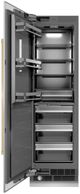 ZLINE Autograph Edition 24 in. 12.4 Cu. Ft. Column Freezer in Stainless Steel with Graphite Gray Interior and Champagne Bronze Accents-1