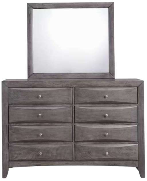Elements International Emily 4-Piece Gray King Panel Storage Bedroom Set-3