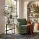 LH Home Feather Baltimo Fern Green/Matte Black Swivel Glider Chair-1