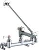 Elkay Polished Chrome 8" Centerset Wall Mount Faucet with 7" Bucket Hook Spout and 2" Lever Handles Offset Inlets-0