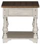 Liberty Furniture Morgan Creek Wirebrushed Tobacco End Table with Antique White Base-3