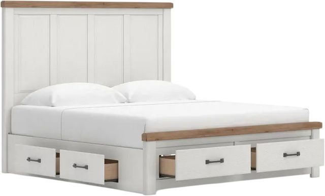 Signature Design by Ashley® Savonport Brown/White King Panel Storage Bed with Two Drawer-3