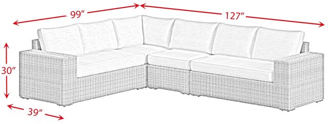 Elements International Carmona 4-Piece Beige/Natural Olefin/Wicker Outdoor Conversational Set-2