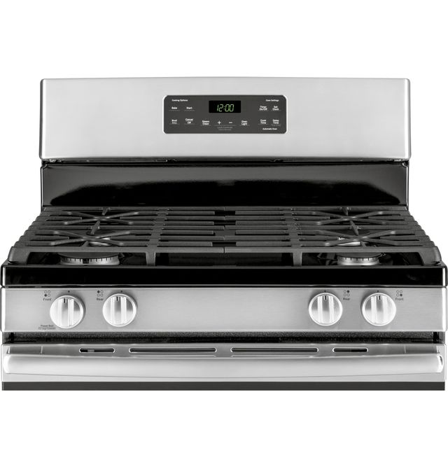 GE® 30" Free Standing Gas Range-Stainless Steel/Black-2