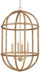 Currey & Company Natural/Saddle Tan Charrette Lantern-4