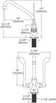 Elkay Chrome Single Hole Concealed Deck Faucet with 10" High Arc Spout and 6" Wristblade Handles-1