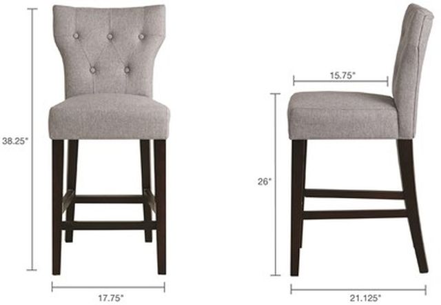 Olliix by Madison Park Grey Avila Tufted Back Counter Stool-1