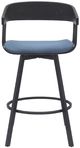 Armen Living Athena Blue/Black Swivel Counter Stool-1