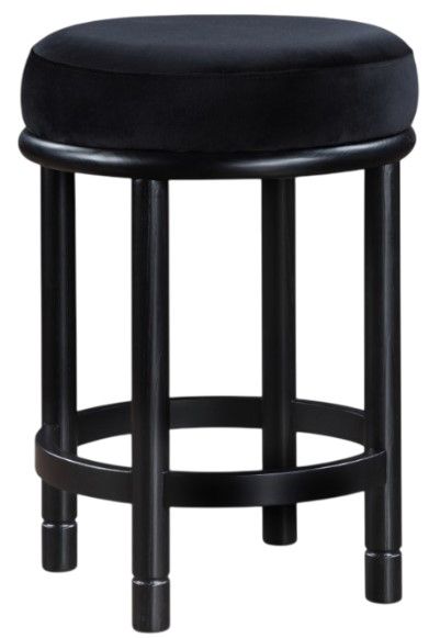 Meridian Furniture Monette Black Velvet Upholstered Counter Stool-0