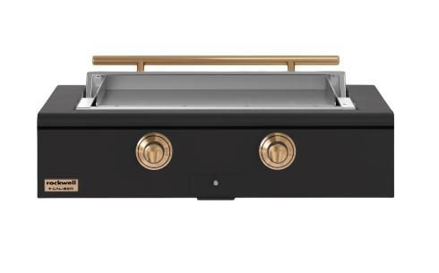 Caliber™ Rockwell Social 42" Ultra Matte Black Built-In Liquid Propane Outdoor Griddle with Gold Hardware-0