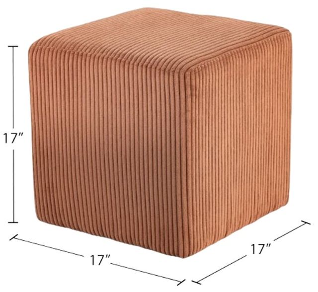 Meridian Furniture Roy Cognac Square Ottoman-2