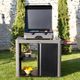 ENO® ACHILLE Gray Grill Cart with Cargo Tray and Door-3