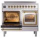 Ilve® Nostalgie II Noblesse 40'' Stainless Steel Pro Style Induction Range with Brass Trim-3