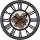 Monarch Specialties Inc. Black 20" Round Wall Clock with Roman Numerals on Brown Gear Mechanism-0