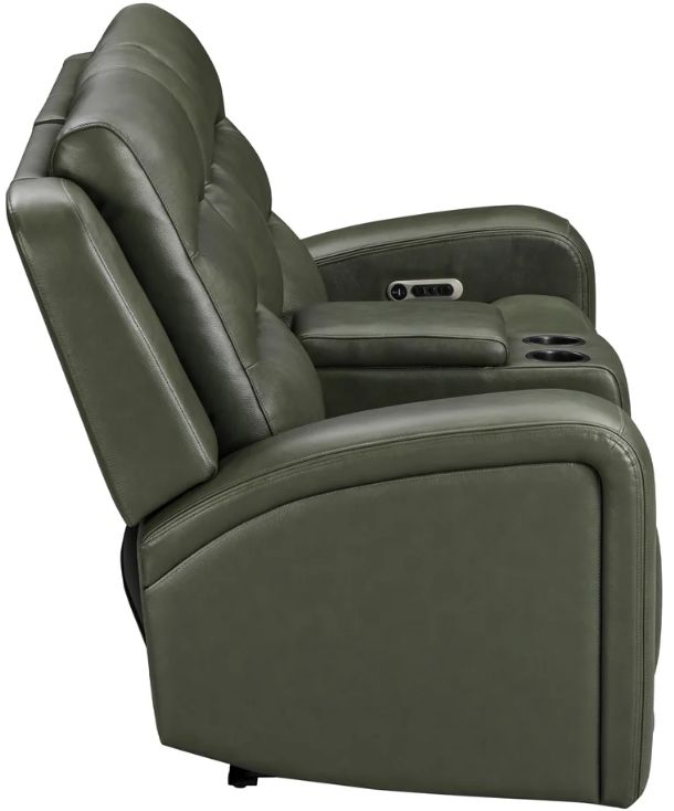 Parker House® Napa Lyric Sage Power Reclining Tilt Console Loveseat with Zero Gravity-4
