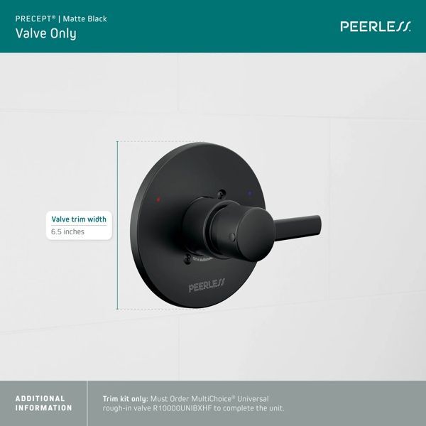 Peerless Precept® Matte Black Valve Only Trim Kit-1