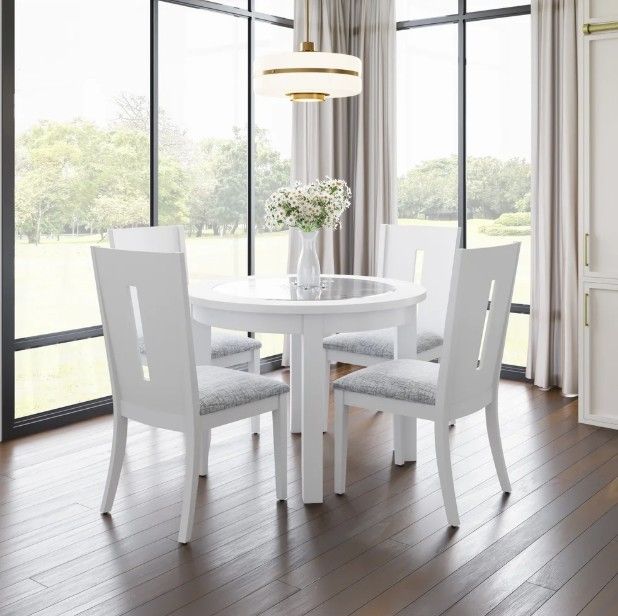Jofran Inc. Urban Icon Gray/White Slotback Dining Side Chair-1