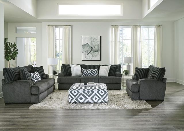 Albany Industries Tweed Gunmetal Loveseat-1