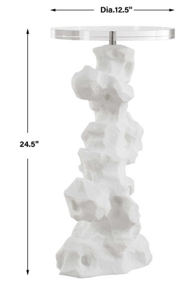 Uttermost® Remnant White Stone Drink Table-2