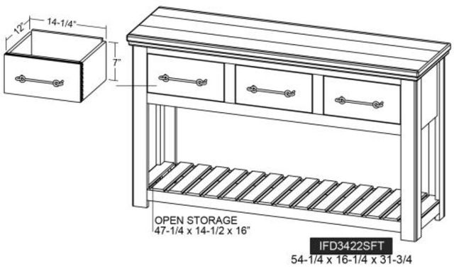 International Furniture Direct Walnut Reddish Brown 54" Sofa Table-2