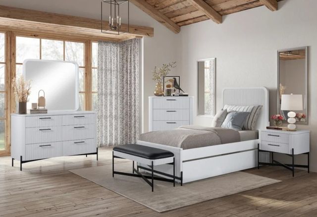 Bernards Stiltz White Youth Full Panel Trundle Bed-1