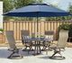 Homecrest™ Outdoor Living Customizable Shadow Rock Aluminum/Stone 42" Round Outdoor Dining Table with Hole-1