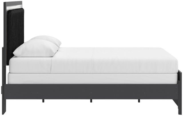 Signature Design by Ashley® Zuraleus Black Queen Panel Bed with Upholstered Headboard-3