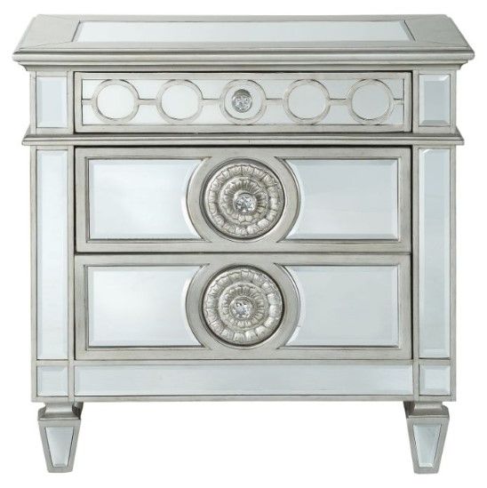 ACME Furniture Varian Silver 2-Drawer Nightstand-1