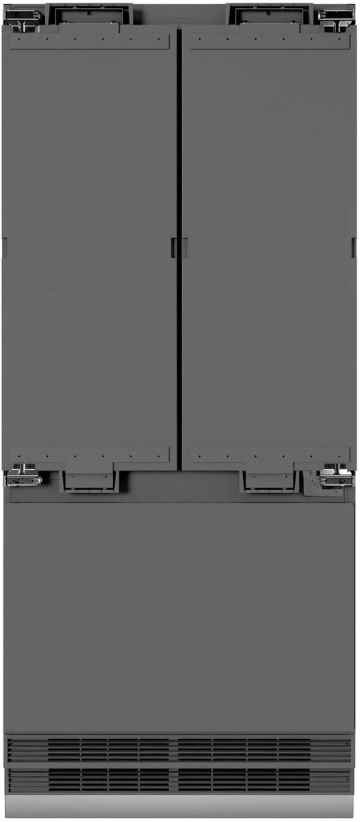 ZLINE Autograph Edition 36" 19.6 Cu. Ft. Panel Ready Built-In French Door Refrigerator with Water Dispenser, Ice Maker, Graphite Gray Interior and Champagne Bronze Handles-1