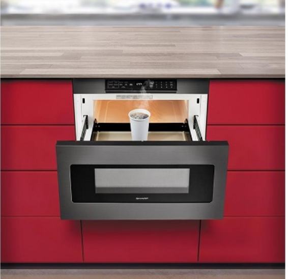 Sharp® 1.2 Cu. Ft. Black Stainless Steel Microwave Drawer-3